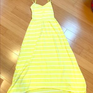 Aeropostale Yellow and White Striped Maxi Dress